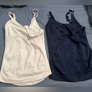 Form Fitting Stretchy Nursing tank tops x2